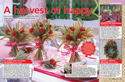 Post image for First for Women Magazine Article with Jeanne’s Tips for Thanksgiving Decor