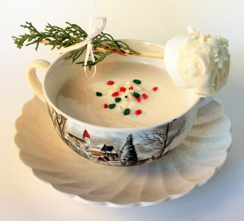 Post image for Peppermint White Hot Chocolate Holiday Cocktail