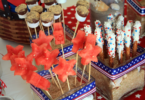 4th of july snacks on a stick