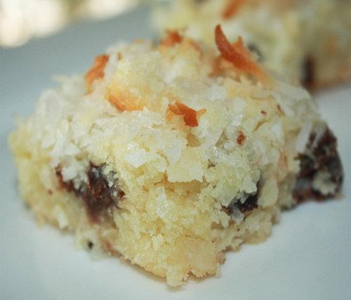 Post image for Chocolate Chip and Coconut Cookie Bars