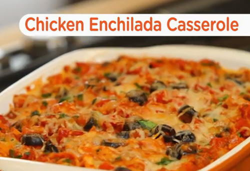 Post image for Cooking with Cans Chicken Enchilada Casserole (video recipe)