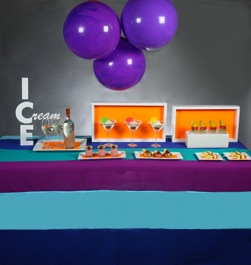 Post image for Adult Ice Cream Social featuring Ice Cream Cellars Wine and a Bright Bold Tabletop