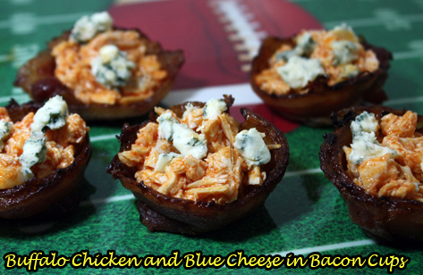 Post image for Buffalo Chicken and Blue Cheese in Bacon Cups
