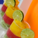 Thumbnail image for Striped Kiwi Strawberry Mango Sorbet Push Pops